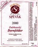 Dornfelder je zatím v ČR nezapsaná odrůda (proto : známkové víno). Kromě p.Spěváka ji pěstuje např.ZEAS Polešovice. Je to syté, plné, silné a krásné víno - DOPORUČUJI!