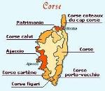 Korsika - mapa D.O.