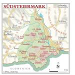 Mapa vinařské podoblasti Südsteiermark (vinařská oblast Steirerland)