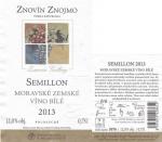 Etiketa Semillon 2013 zemské - Znovín Znojmo a.s..