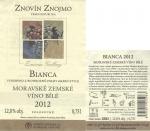 Etiketa Bianca 2012 zemské - Znovín Znojmo a.s..