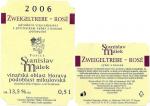 Etiketa Zweigeltrebe 2006 výběr z hroznů (rosé) - Vinařství Málek Stanislav, Popice.