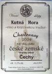 Etiketa Chardonnay 2004 zemské - Vinné sklepy Kutná Hora s.r.o.