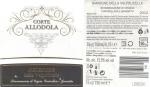 Etiketa Amarone della Valpolicella 2012 Denominazione di Origine Controllata e Garantita (DOCG) – Società Agricola Corte Allodola S.S., Monteforte d'Alpone, Itálie