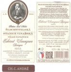 Etiketa Cabernet Sauvignon 2015 výběr z hroznů (barrique) - Šlechtitelská stanice vinařská a.s. Velké Pavlovice.