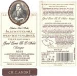 Etiketa Grand Cuvée Ch. C. André 2013 pozdní sběr (barrique) - Šlechtitelská stanice vinařská a.s. Velké Pavlovice.