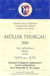 Etiketa Müller-Thurgau 2003 kabinet - Vinařství rodiny Nápravovy, Nový Šaldorf.
