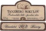 Etiketa Rulandské bílé 2002 pozdní sběr - Tanzberg Mikulov, a.s.