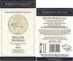 Etiketa Müller-Thurgau 2004 kabinet - Vinařství Mikrosvín Mikulov, a.s.