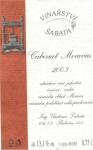 Etiketa Cabernet Moravia 2003 odrůdové jakostní - Šabata Vladimír - Vinař Rakvice.