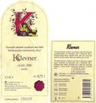 Etiketa Klevner 2000 akostné značkové (známkové jakostní) - Vitis trade s.r.o. provoz Pezinok, Slovensko.