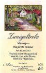Etiketa Zweigeltrebe 2001 odrůdové jakostní (barrique) - Malý vinař František Mádl Velké Bílovice.