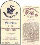 Etiketa Aurelius 2002 pozdní sběr - ZD Sedlec.