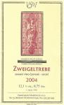 Etiketa Zweigeltrebe 2004 zemské - Vinné sklepy Maršovice v.o.s.