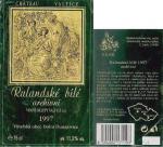 Popis: Etiketa Rulandské bílé 1997 archivní - Vinné sklepy Valtice, a.s.