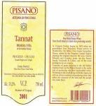 Etiketa Tannat 2001 Vino Fino - César Pisano e Hijos S.A., Uruguay.