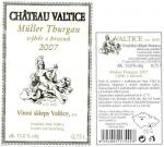 Etiketa Müller-Thurgau 2007 výběr z hroznů - Vinné sklepy Valtice, a.s.
