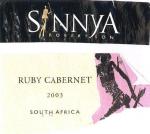Popis: Etiketa Sinnya 2003 Ruby Cabernet - Origin Robertson.