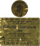 Etiketa Cabernet Sauvignon 2001 kabinet - Moravíno s.r.o., Valtice.