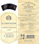 Etiketa El Emperador 2006 Cabernet Sauvignon - G.C.F. Petersbach, Valle Central, Chile.