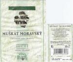 Etiketa Muškát moravský 2004 odrůdové jakostní - Víno Blatel a.s. Blatnice pod Sv. Antonínkem.