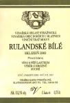 Etiketa Rulandské bílé 2003 výběr z hroznů - Vinařství Vyskočil - Blatnice pod Sv. Antonínkem.