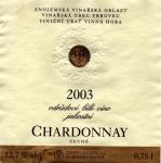 Etiketa Chardonnay 2003 odrůdové jakostní - Znovín Znojmo a.s.