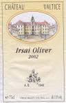 Etiketa Irsai Oliver 2002 odrůdové jakostní – Vinné sklepy Valtice, a.s.