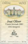 Etiketa Irsai Oliver 2001 odrůdové jakostní - Vinné sklepy Valtice, a.s.