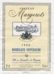Etiketa Château Margerots 1996 Appellation Bordeaux Supérieur Contrôlée (AOC) – Château Margerots a Rimons.