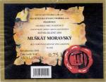 Etiketa Muškát moravský 2000 odrůdové jakostní – Šlechtitelská stanice vinařská, s.r.o. Polešovice.