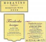 Etiketa Frankovka 2006 pozdní sběr (barrique) - Moravíno s.r.o., Valtice.