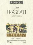 Etiketa Frascati 2002 Denominazione di Origine Controllata (DOC) – Fratelli Martini Secondo Luigi.
