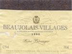 Etiketa Beaujolais–Villages 1998 Appellation Beaujolais–Villages Contrôlée (AOC) – René Béranger, St. Georges.
