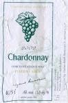 Etiketa Chardonnay 2002 pozdní sběr – Vinařství Vladimír Hanák, Blatnice pod Sv. Antonínkem.