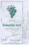 Etiketa Rulandské šedé 2002 pozdní sběr – Vinařství Vladimír Hanák, Blatnice pod Sv. Antonínkem. 