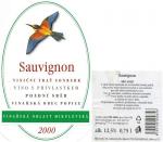 Etiketa Sauvignon 2000 pozdní sběr - PPS Agro, a.s. Strachotín.