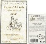 Etiketa Rulandské bílé 2000 výběr z hroznů - Vinné sklepy Valtice, a.s.