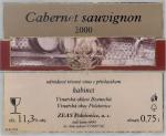 Etiketa Cabernet Sauvignon 2000 kabinet - ZEAS Polešovice a.s.