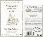 Etiketa Neuburské 1999 pozdní sběr - Vinné sklepy Valtice, a.s.