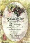 Etiketa Rulandské bílé barrique 1997 pozdní sběr - Vinařství Josef Valihrach Krumvíř.