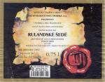Etiketa Rulandské šedé 2001 pozdní sběr - Šlechtitelská stanice vinařská, s.r.o. Polešovice.