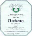 Etiketa Chardonnay 2003 pozdní sběr - Vinařství Vyskočil - Blatnice pod Sv. Antonínkem.