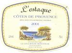 Etiketa L´estaque 2001 Appellation Côtes de Provence Contrôlée (AOC) (rosé) - Le Cellier de Monterail, Francie.