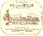 Etiketa Svatovavřinecké 2002 pozdní sběr - Zámecké vinařství s.r.o. Roudnice nad Labem.