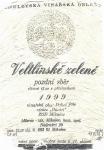 Etiketa Veltlínské zelené 1999 pozdní sběr - Vinařství Mikrosvín Mikulov, a.s.