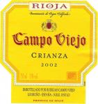 Etiketa Campo Viejo 2002 Denominación de Origen Calificada (DOCa) (Crianza) - Bodegas Campo Viejo, S.A., Španělsko