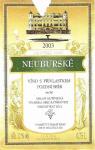 Etiketa Neuburské 2003 pozdní sběr - Vinařství Krist Tomáš Milotice