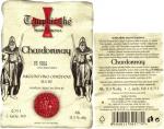 Etiketa Chardonnay odrůdové jakostní - Templářské sklepy Čejkovice.