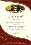 Etiketa Neronet 2005 zemské - Rodinné vinařství Jestřáb Vojtěch Dubňany.